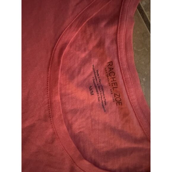 NWT Rachel Zoe M Basic Coral Pink Tee Tshirt Cotton Modal - Picture 2 of 5